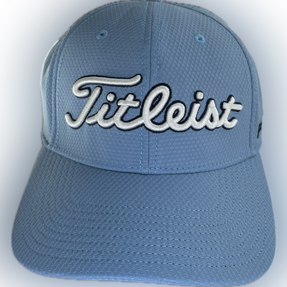 Titleist FJ FootJoy Pro V1 Golf Hat Cap Light‎ Blue/White Fitted M/L